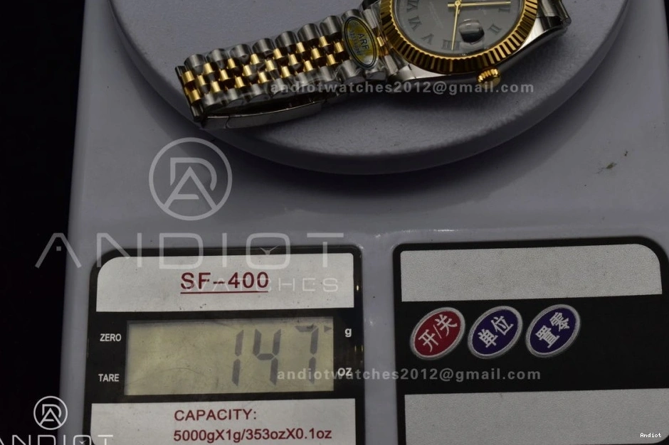 on Dial ARF SS YG SH3235 YG Edition (Gain Jubilee Gray DateJust 41 126333 Best SS 904L Weight) Roman Bracelet Steel Green 1:1 0114